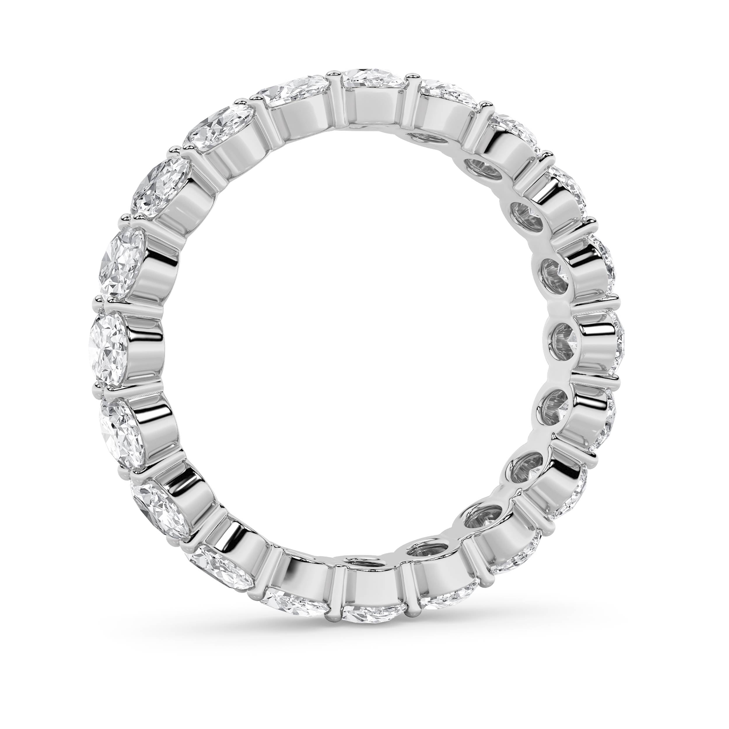 4CTW Oval Shaped Lab Grown Diamond Split Prong Eternity Ring in 14K Gold (F/VS) - Size 8