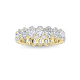 4CTW Oval Shaped Lab Grown Diamond Split Prong Eternity Ring in 14K Gold (F/VS) - Size 8