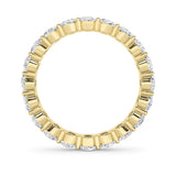 4CTW Oval Shaped Lab Grown Diamond Split Prong Eternity Ring in 14K Gold (F/VS) - Size 8
