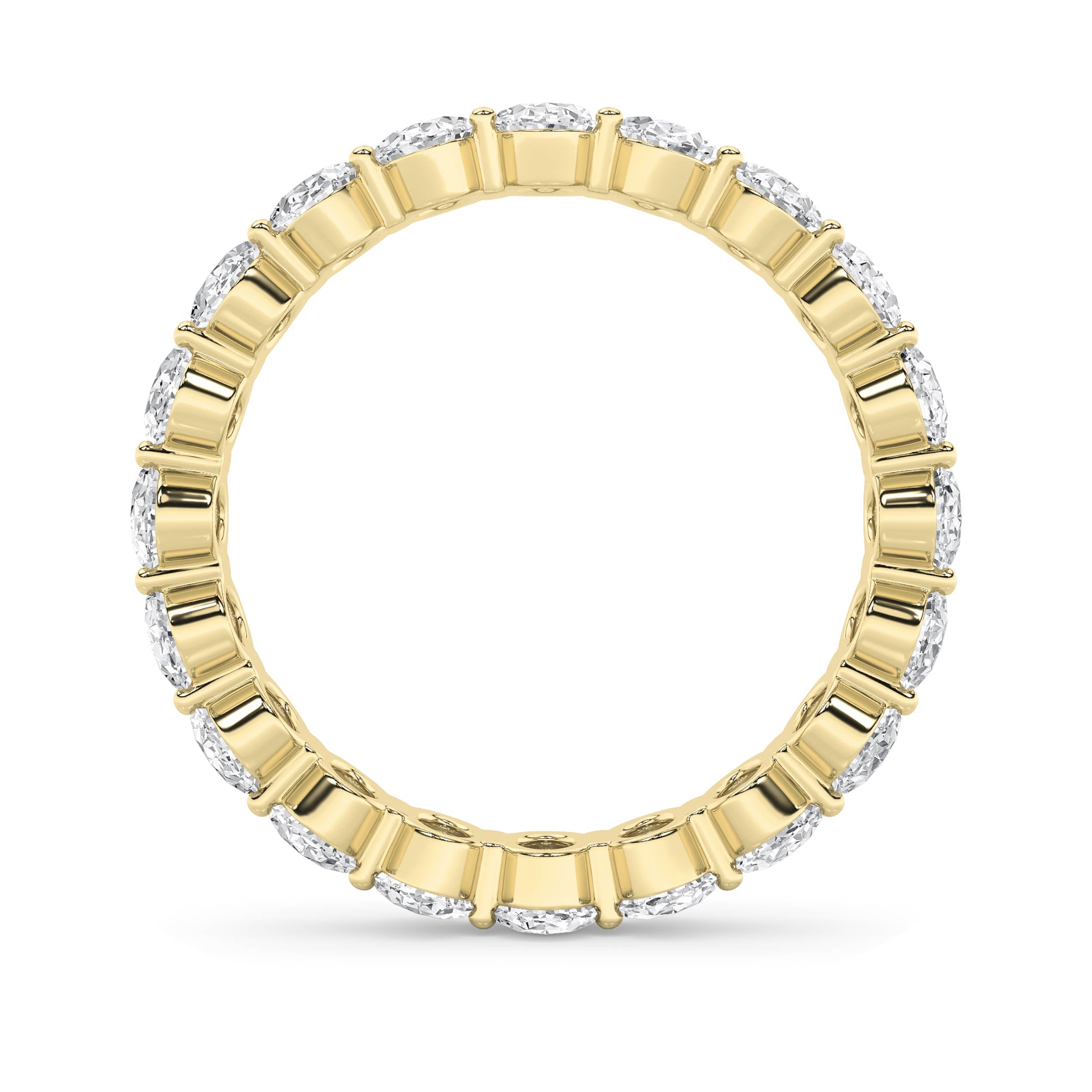 4CTW Oval Shaped Lab Grown Diamond Split Prong Eternity Ring in 14K Gold (F/VS) - Size 8