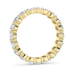 4CTW Oval Shaped Lab Grown Diamond Split Prong Eternity Ring in 14K Gold (F/VS) - Size 8
