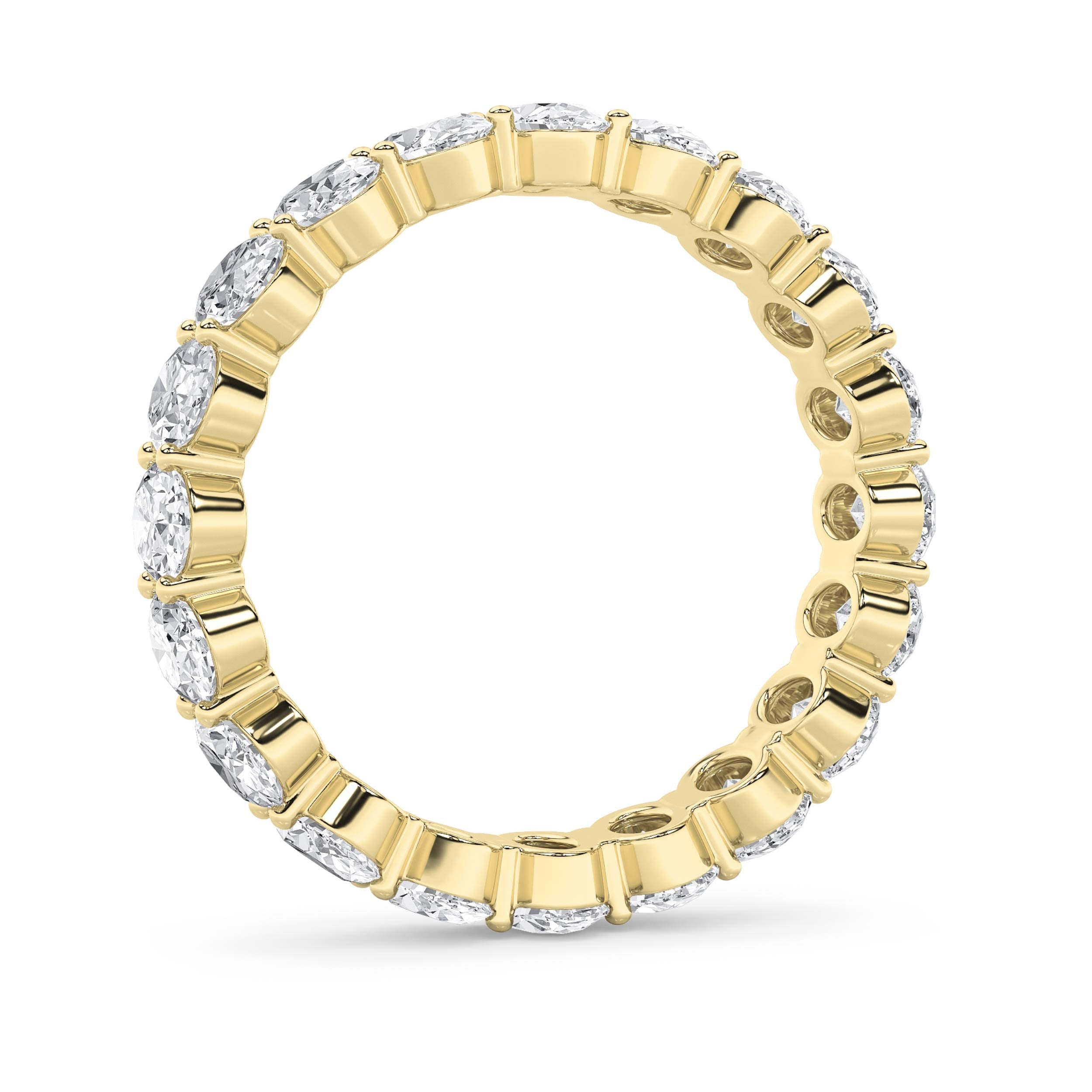 4CTW Oval Shaped Lab Grown Diamond Split Prong Eternity Ring in 14K Gold (F/VS) - Size 8