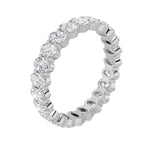4.25CTW Oval Shaped Lab Grown Diamond Split Prong Eternity Ring in 14K Gold (F/VS) - Size 6