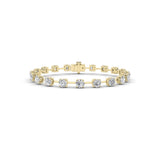 4CTW Round Shaped Lab Grown Diamond Split Prong Eternity Ring in 14K Gold (F/VS) - Size 6