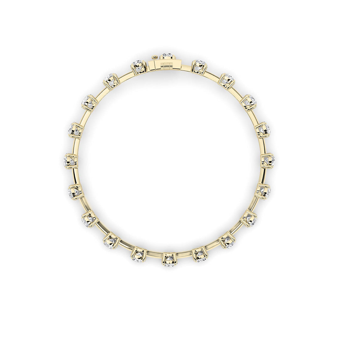 4.25CTW Round Shaped Lab Grown Diamond Split Prong Eternity Ring in 14K Gold (F/VS) - Size 8