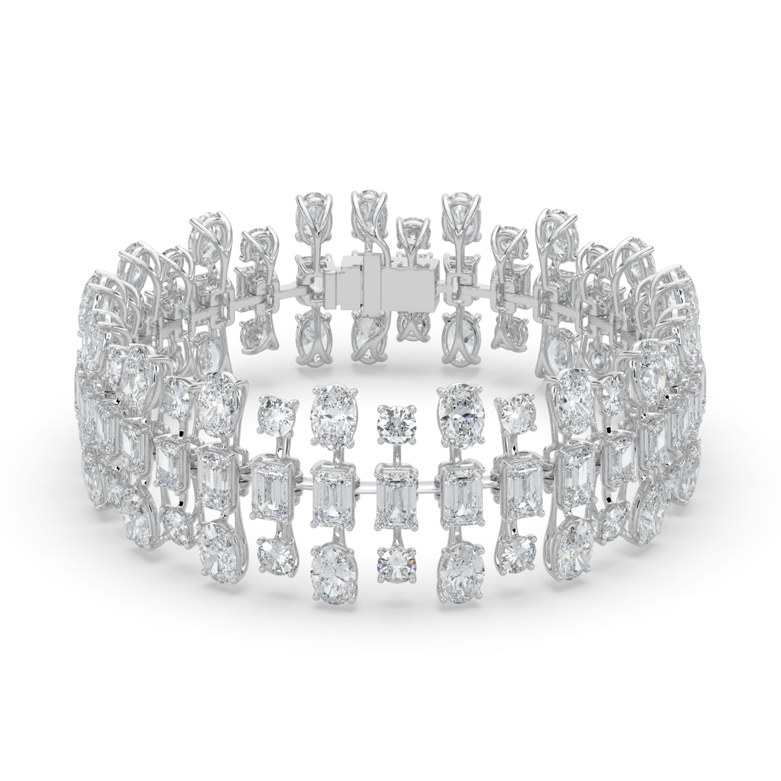 34.5CTW Mix Shaped Lab Grown Diamond (F/VS) Bracelet in 14K Gold