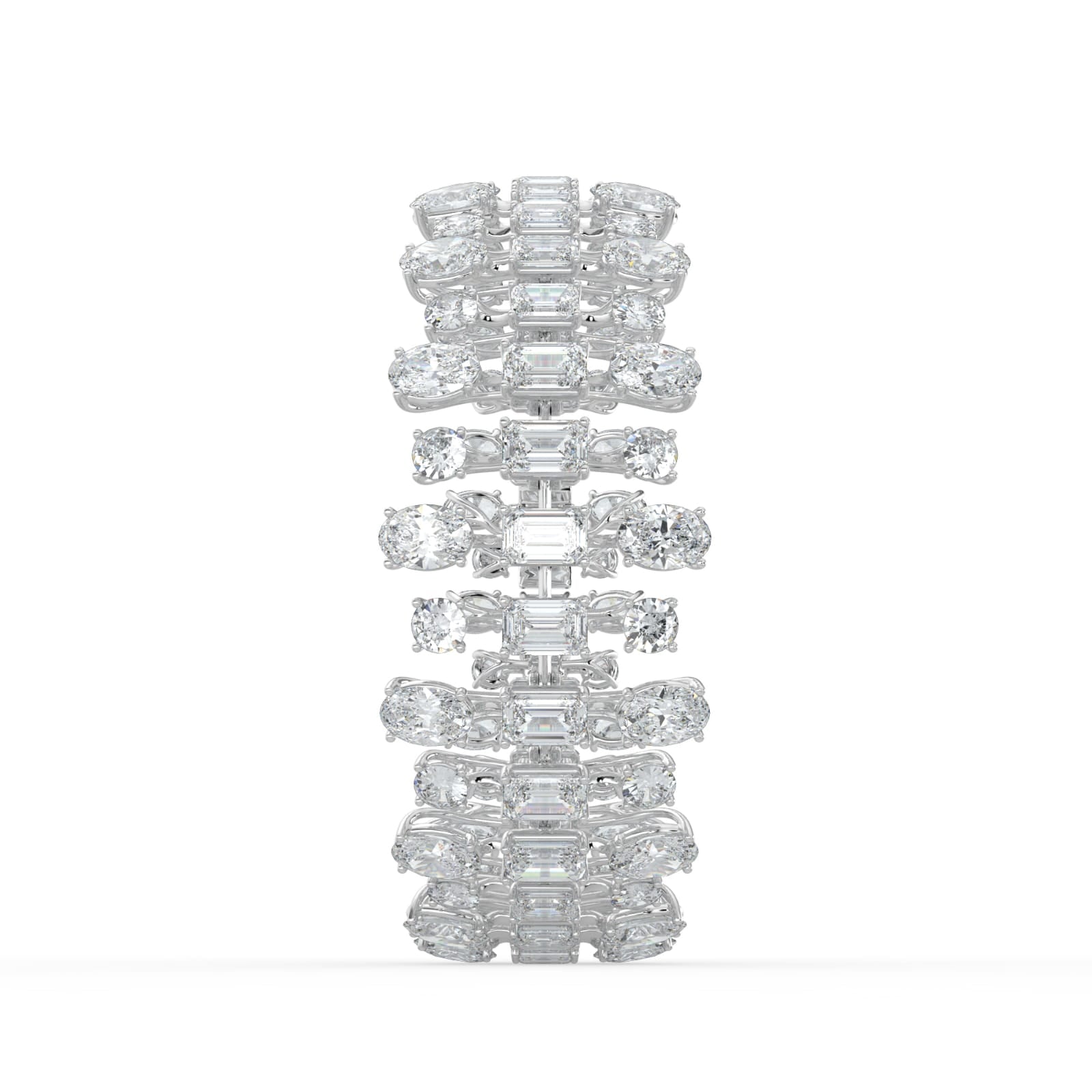 34.5CTW Mix Shaped Lab Grown Diamond (F/VS) Bracelet in 14K Gold