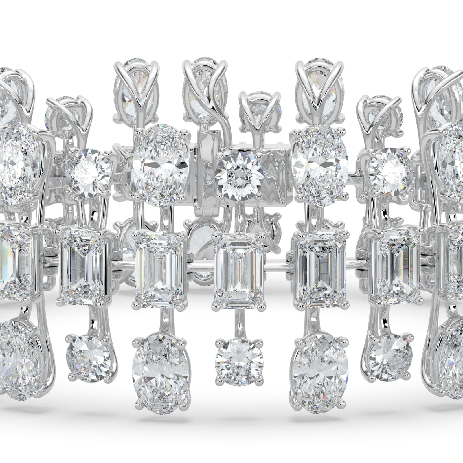 34.5CTW Mix Shaped Lab Grown Diamond (F/VS) Bracelet in 14K Gold