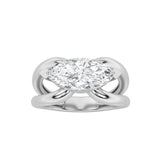 2CTW Marquise Shaped Lab Grown Diamond (G/VS) East West Solitaire Fancy Ring in 14K Gold