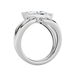 2CTW Marquise Shaped Lab Grown Diamond (G/VS) East West Solitaire Fancy Ring in 14K Gold