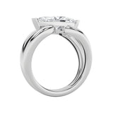 2CTW Marquise Shaped Lab Grown Diamond (G/VS) East West Solitaire Fancy Ring in 14K Gold