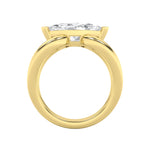 2CTW Marquise Shaped Lab Grown Diamond (G/VS) East West Solitaire Fancy Ring in 14K Gold