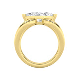 2CTW Marquise Shaped Lab Grown Diamond (G/VS) East West Solitaire Fancy Ring in 14K Gold