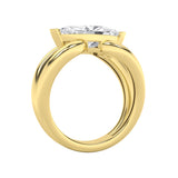 2CTW Marquise Shaped Lab Grown Diamond (G/VS) East West Solitaire Fancy Ring in 14K Gold