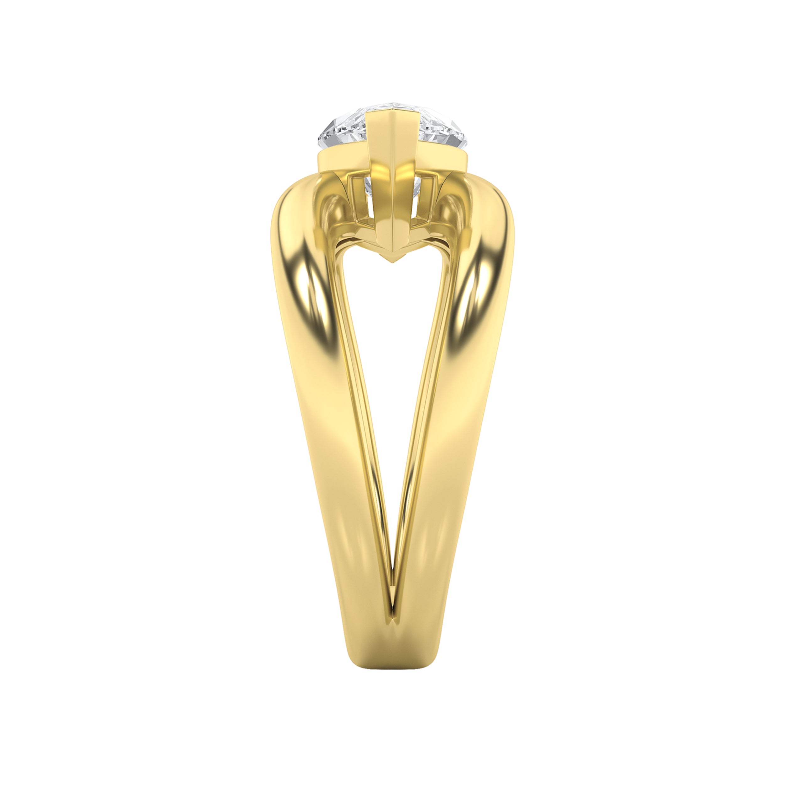 2CTW Marquise Shaped Lab Grown Diamond (G/VS) East West Solitaire Fancy Ring in 14K Gold