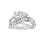 2CTW Pear Shaped Lab Grown Diamond (G/VS) Ring in 14K Gold