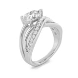 2CTW Pear Shaped Lab Grown Diamond (G/VS) Ring in 14K Gold