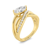 2CTW Pear Shaped Lab Grown Diamond (G/VS) Ring in 14K Gold