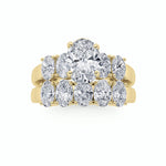 2.5CTW Oval Shaped Lab Grown Diamond (G/VS) Bridal Set with Matching Band and  Ring in 14K Gold
