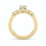 2.5CTW Oval Shaped Lab Grown Diamond (G/VS) Bridal Set with Matching Band and  Ring in 14K Gold