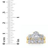 2.5CTW Oval Shaped Lab Grown Diamond (G/VS) Bridal Set with Matching Band and  Ring in 14K Gold