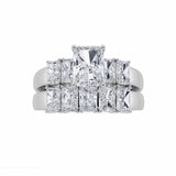 2.5CTW Radiant Shaped Lab Grown Diamond (G/VS) Bridal Set with Matching Band and  Ring in 14K Gold