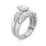 2.5CTW Radiant Shaped Lab Grown Diamond (G/VS) Bridal Set with Matching Band and  Ring in 14K Gold