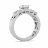 2.5CTW Radiant Shaped Lab Grown Diamond (G/VS) Bridal Set with Matching Band and  Ring in 14K Gold