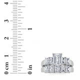 2.5CTW Radiant Shaped Lab Grown Diamond (G/VS) Bridal Set with Matching Band and  Ring in 14K Gold