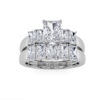 2.5CTW Radiant Shaped Lab Grown Diamond (G/VS) Bridal Set with Matching Band and  Ring in 14K Gold