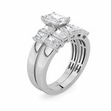 2.5CTW Radiant Shaped Lab Grown Diamond (G/VS) Bridal Set with Matching Band and  Ring in 14K Gold