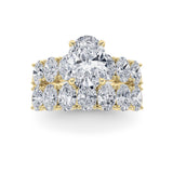 3.5CTW Oval Shaped Lab Grown Diamond (G/VS) Bridal Set with Matching Band and  Ring in 14K Gold
