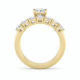 3.5CTW Oval Shaped Lab Grown Diamond (G/VS) Bridal Set with Matching Band and  Ring in 14K Gold