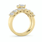 3.5CTW Oval Shaped Lab Grown Diamond (G/VS) Bridal Set with Matching Band and  Ring in 14K Gold
