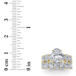 3.5CTW Oval Shaped Lab Grown Diamond (G/VS) Bridal Set with Matching Band and  Ring in 14K Gold