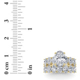 3.5CTW Oval Shaped Lab Grown Diamond (G/VS) Bridal Set with Matching Band and  Ring in 14K Gold