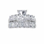3.5CTW Radiant Shaped Lab Grown Diamond (G/VS) Bridal Set with Matching Band and  Ring in 14K Gold