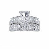 3.5CTW Radiant Shaped Lab Grown Diamond (G/VS) Bridal Set with Matching Band and  Ring in 14K Gold