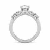 3.5CTW Radiant Shaped Lab Grown Diamond (G/VS) Bridal Set with Matching Band and  Ring in 14K Gold