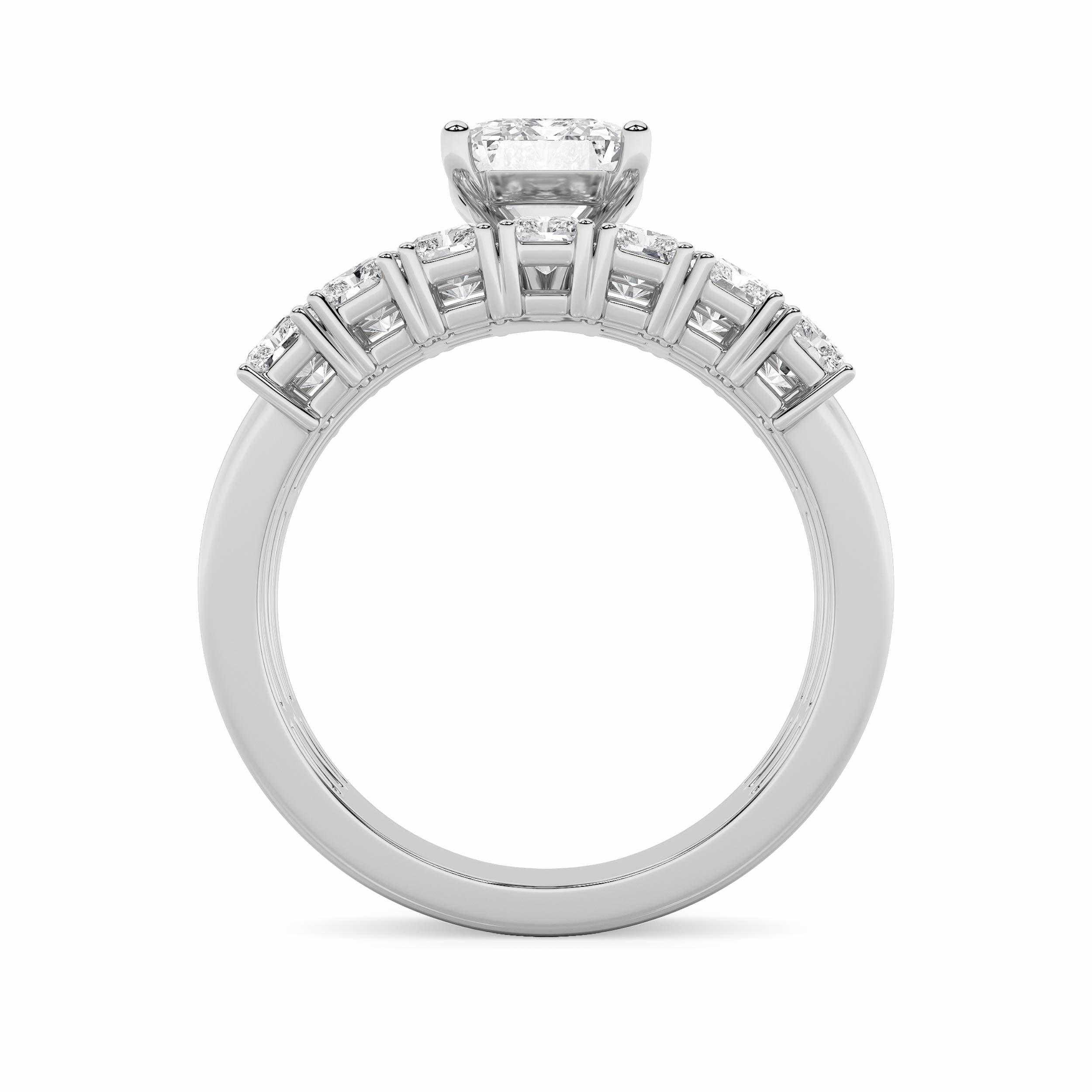 3.5CTW Radiant Shaped Lab Grown Diamond (G/VS) Bridal Set with Matching Band and  Ring in 14K Gold