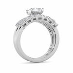 3.5CTW Radiant Shaped Lab Grown Diamond (G/VS) Bridal Set with Matching Band and  Ring in 14K Gold