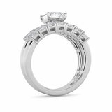 3.5CTW Radiant Shaped Lab Grown Diamond (G/VS) Bridal Set with Matching Band and  Ring in 14K Gold