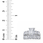 3.5CTW Radiant Shaped Lab Grown Diamond (G/VS) Bridal Set with Matching Band and  Ring in 14K Gold
