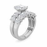 3.5CTW Radiant Shaped Lab Grown Diamond (G/VS) Bridal Set with Matching Band and  Ring in 14K Gold