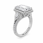 6.25CTW Radiant Shaped Lab Grown Diamond (G/VS) Bold Accented Statement Engagement Ring in 14K Gold