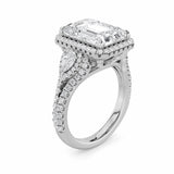 6.25CTW Radiant Shaped Lab Grown Diamond (G/VS) Bold Accented Statement Engagement Ring in 14K Gold