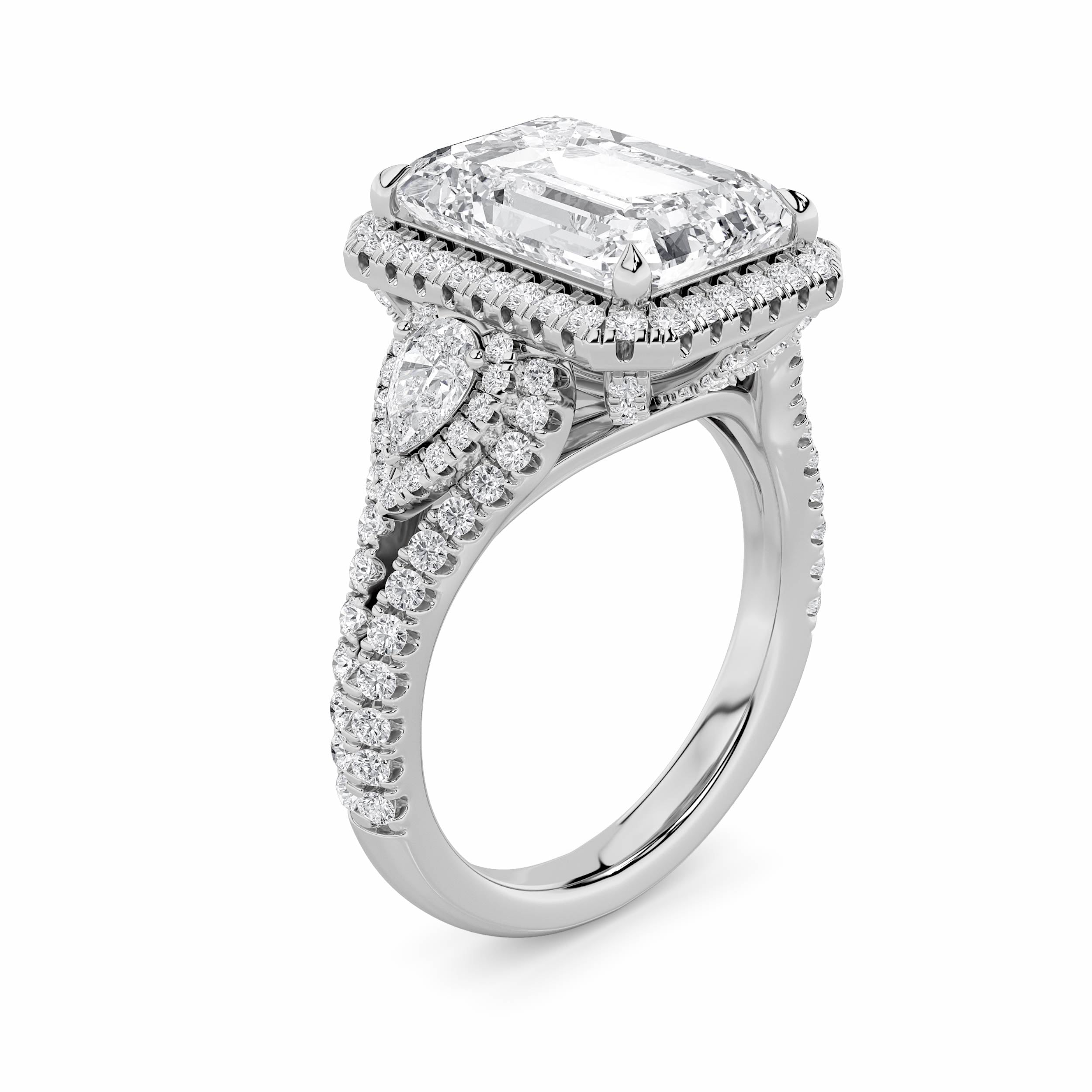 6.25CTW Radiant Shaped Lab Grown Diamond (G/VS) Bold Accented Statement Engagement Ring in 14K Gold