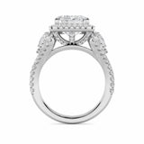 6.25CTW Radiant Shaped Lab Grown Diamond (G/VS) Bold Accented Statement Engagement Ring in 14K Gold