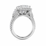 6.25CTW Radiant Shaped Lab Grown Diamond (G/VS) Bold Accented Statement Engagement Ring in 14K Gold