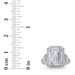 6.25CTW Radiant Shaped Lab Grown Diamond (G/VS) Bold Accented Statement Engagement Ring in 14K Gold